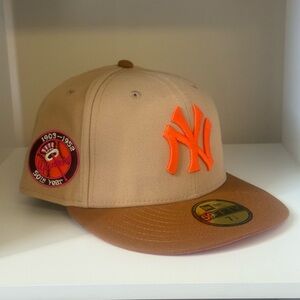New Era Tan and Orange NY Cap